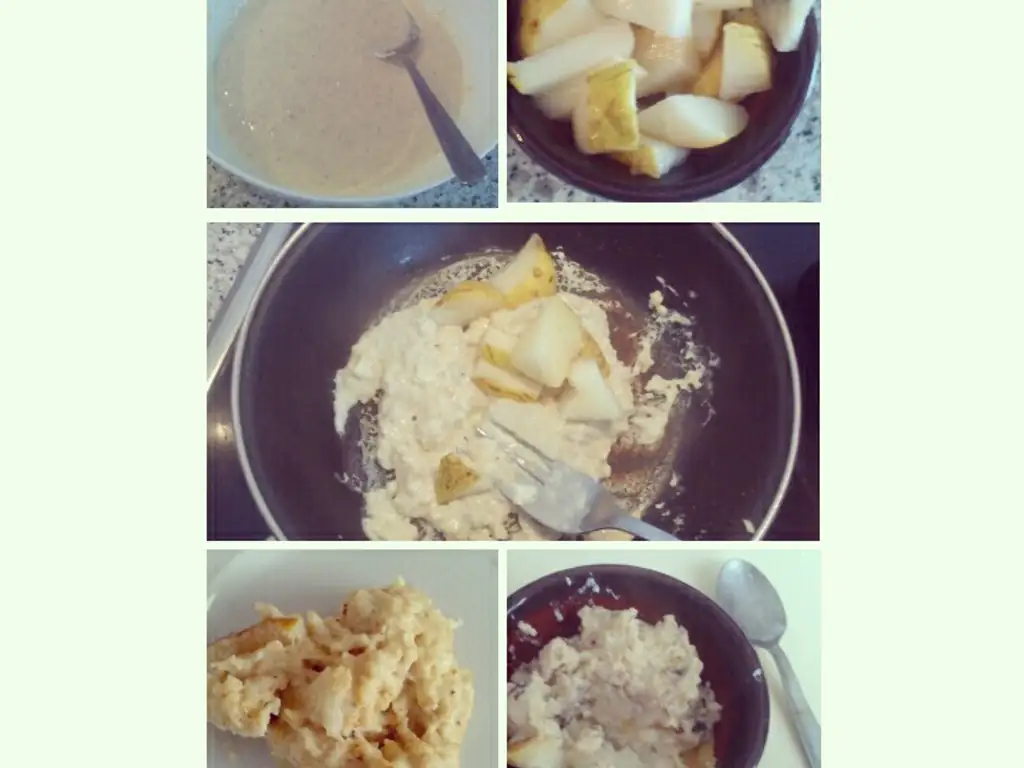 petit déjeuner allégé à l'avoine et aux poires