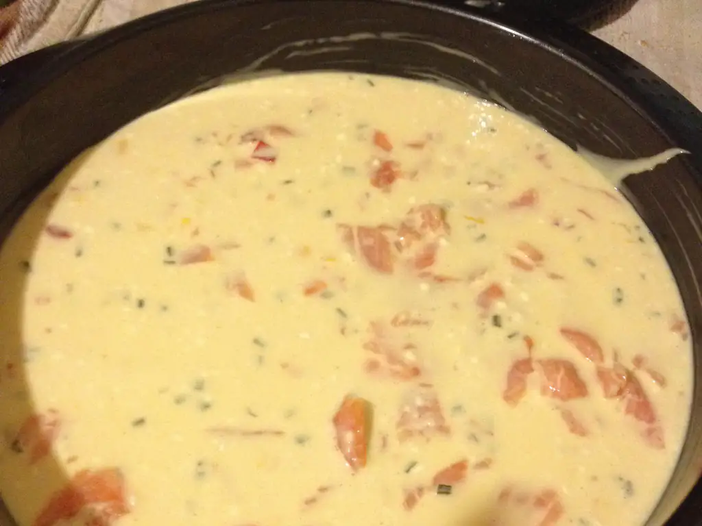 quiche sans pâte au saumon et parmesan