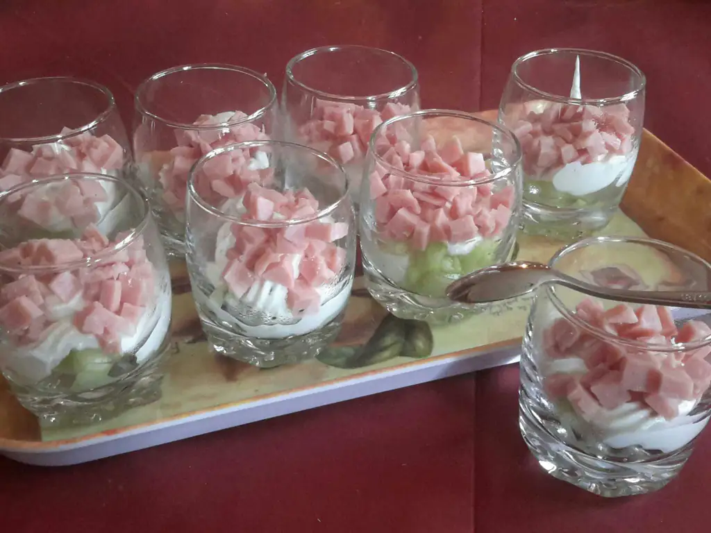verrine tricolore au jambon