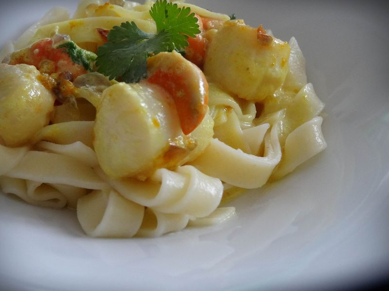 Tagliatelles Aux Noix De Saint Jacques Et Curcuma Recette De