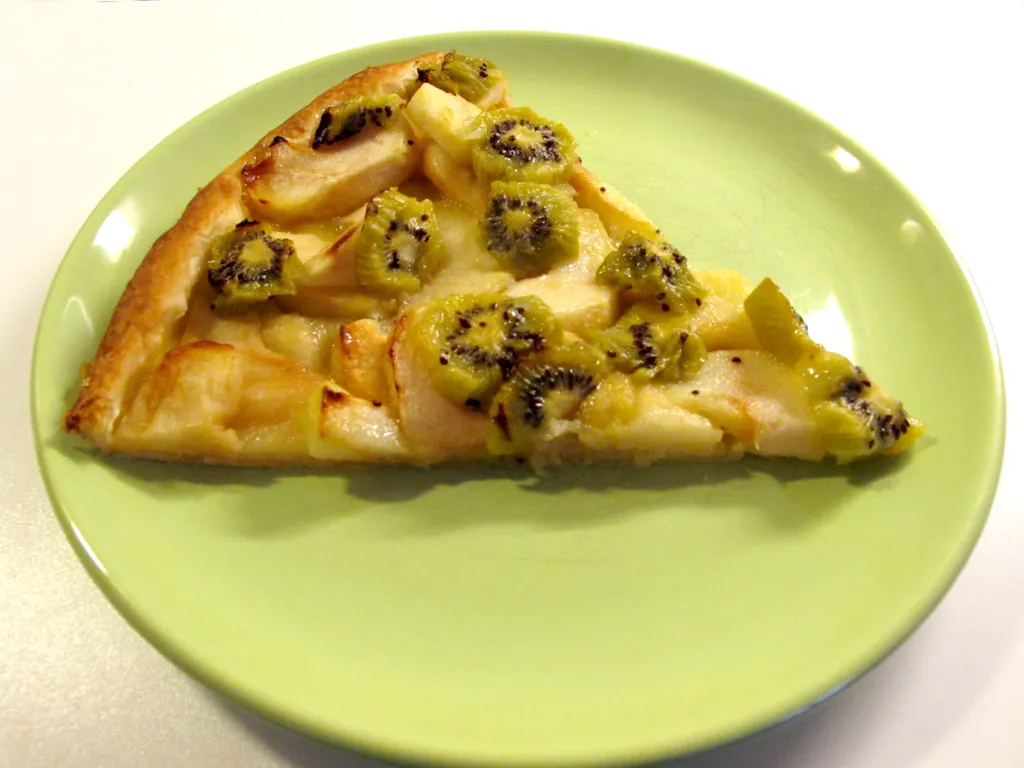 tarte fine aux pommes et aux kiwis