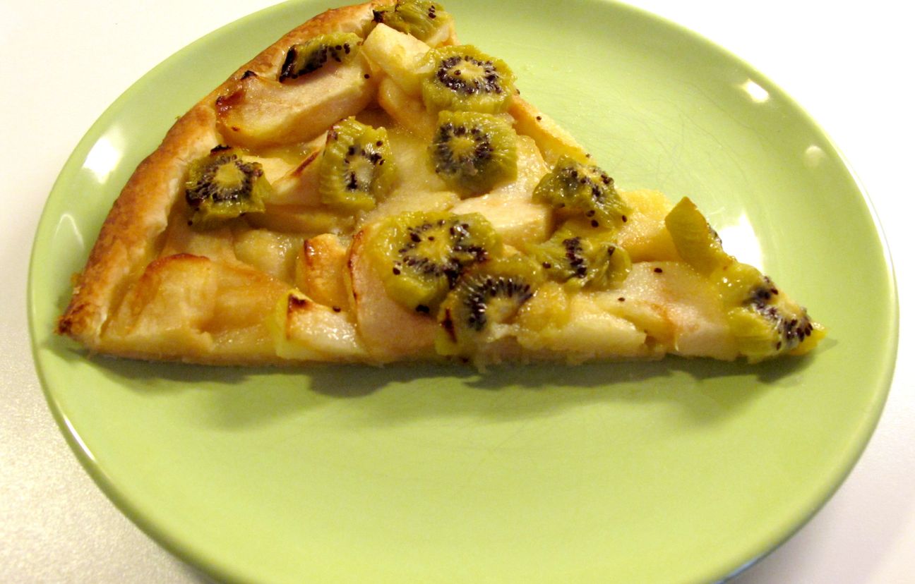 Tarte fine aux pommes et aux kiwis Recette de Tarte fine aux pommes