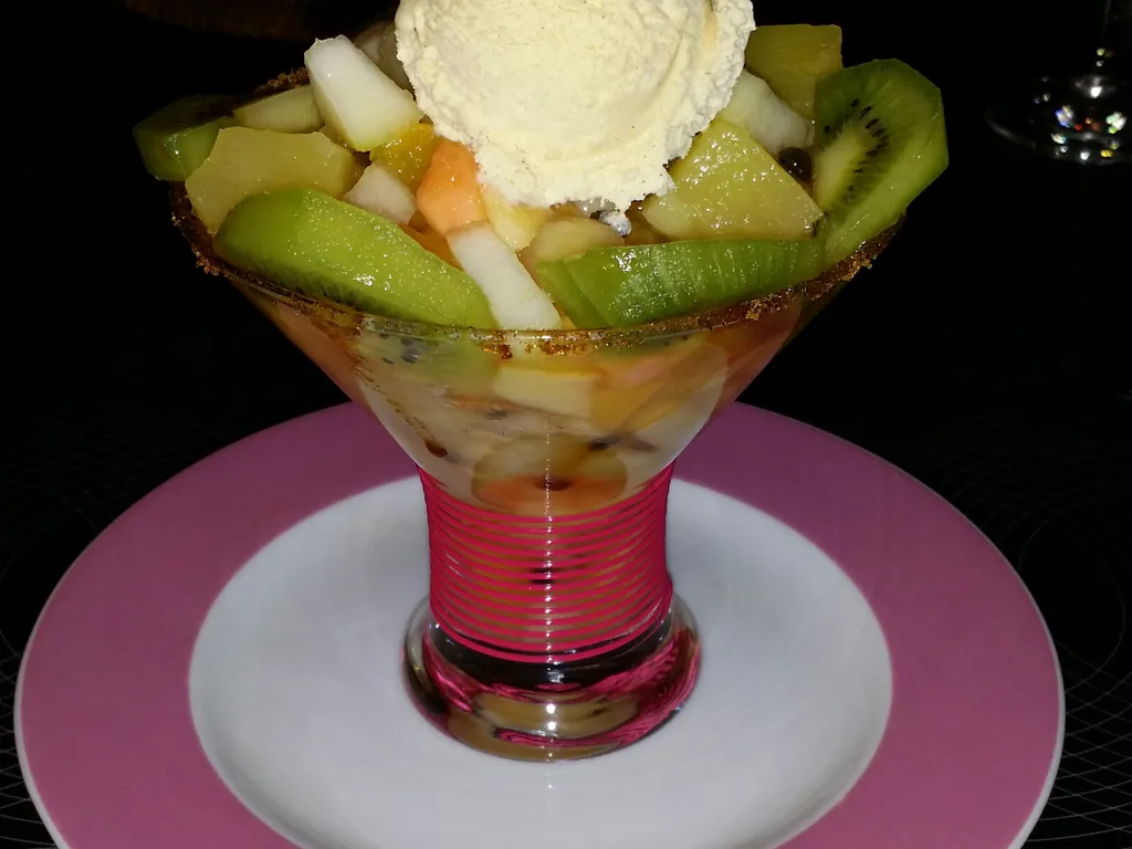 salade de fruits glace vanille