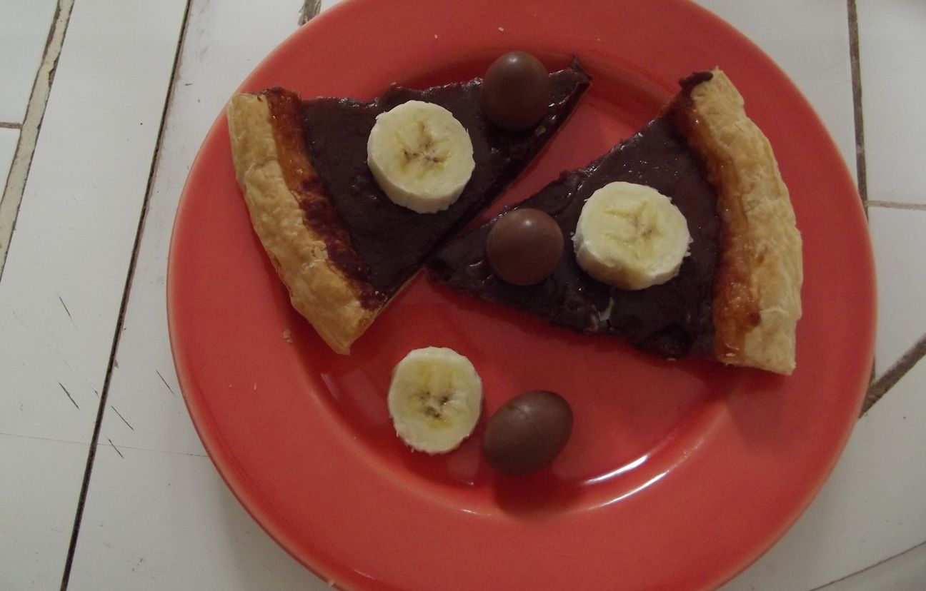 Tarte compote de bananes et chocolat Recette de Tarte compote de