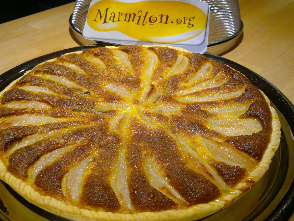 tarte alsacienne facile aux poires, aux amandes et vanille