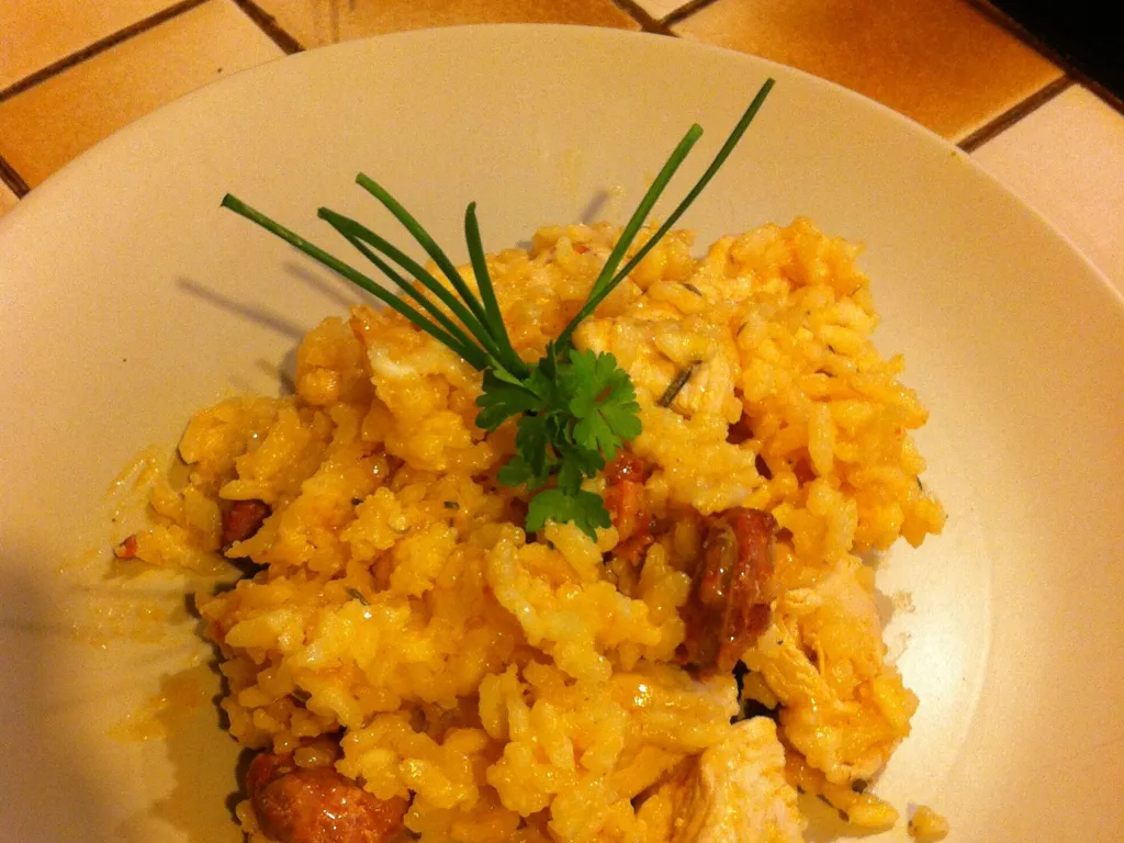 risotto au chorizo et dinde