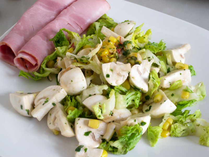 Salade Minceur Croquante Au Mais Et Aux Champignons Recette De