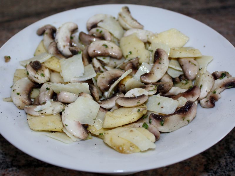 Salade De Champignons De Paris Parmesan Et Pomme Verte Recette