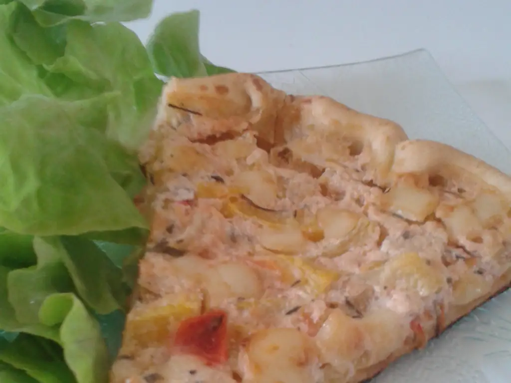 tarte à la courgette jaune et tomates