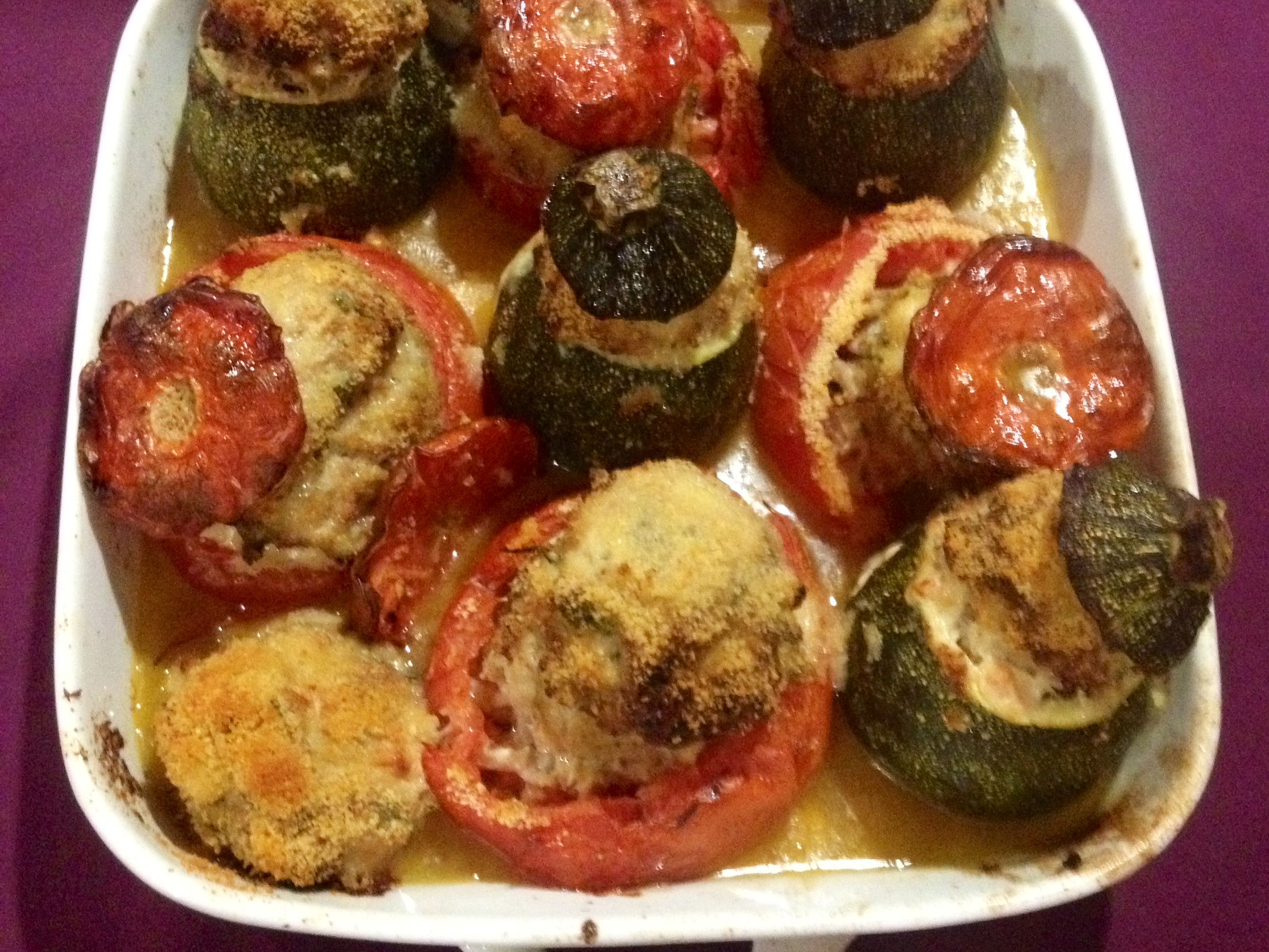 Tomates et courgettes farcies de Ma grand-mère à ma façon : Recette de