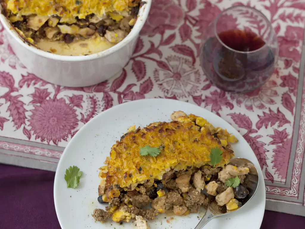 hachis façon parmentier de maïs à la chilienne (pastel de choclos)