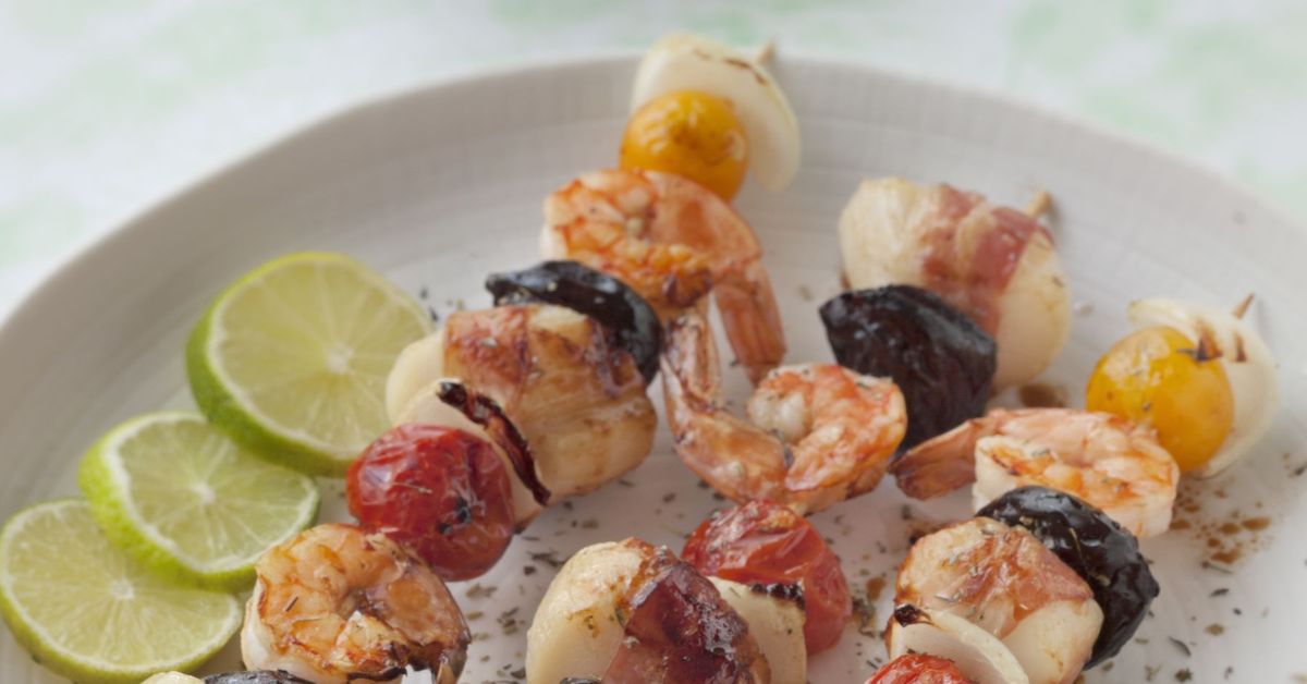 Brochette de St Jacques et gambas : recette de Brochette de St Jacques