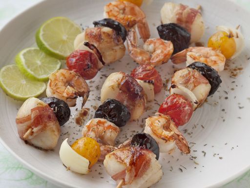 Brochette de St Jacques et gambas : Recette de Brochette de St Jacques