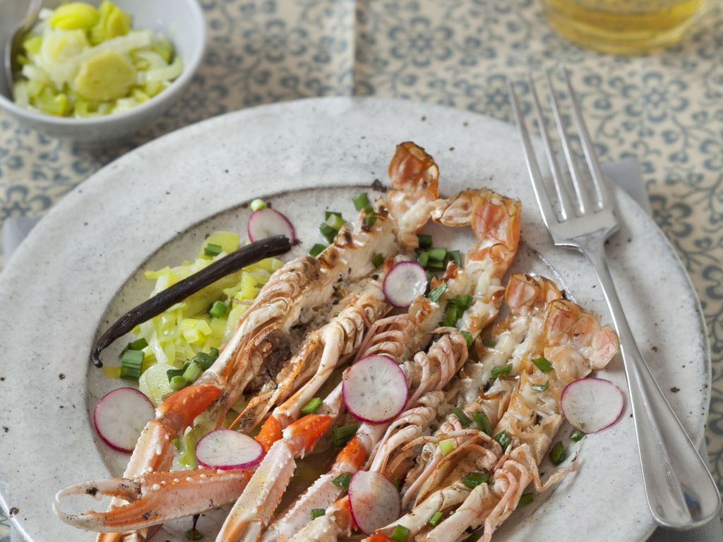 Langoustines flambées à la vanille (Martinique)