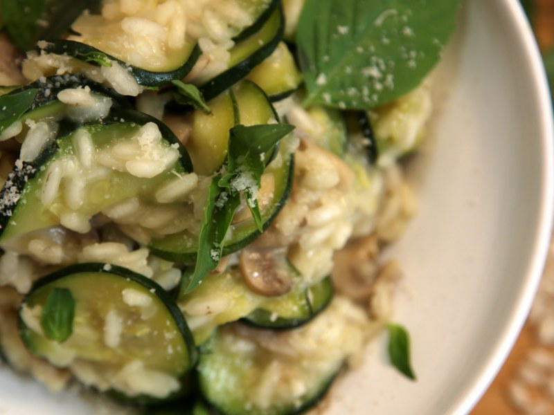 Risotto De Courgettes Aux Champignons Recette De Risotto De