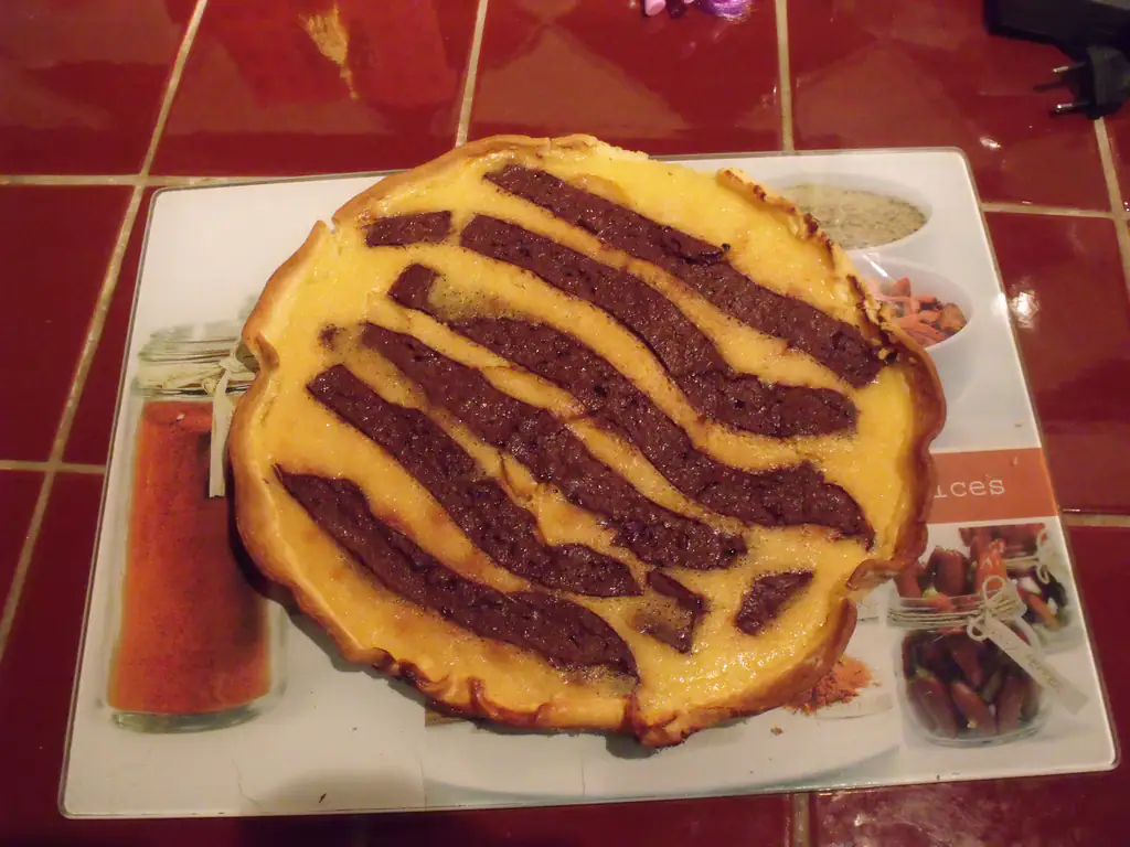 tarte tigrée citron/ chocolat
