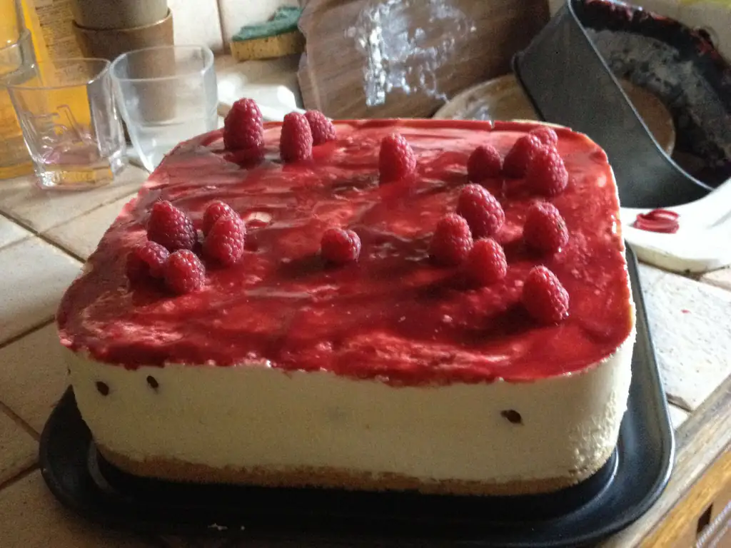 bavarois au chocolat blanc et aux framboises