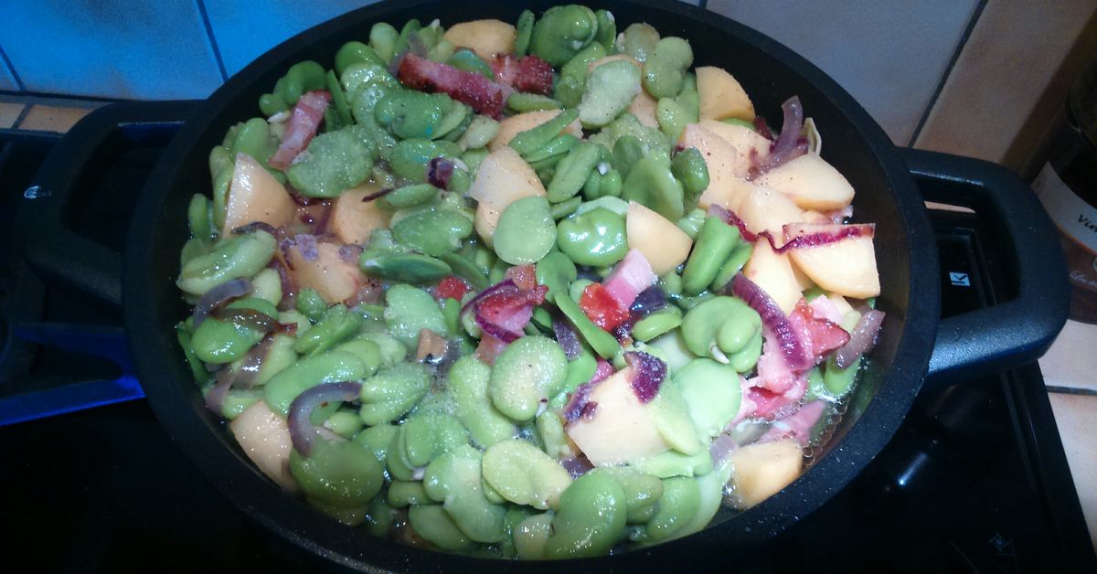 Ragout de fèves aux lardons : recette de Ragout de fèves aux lardons