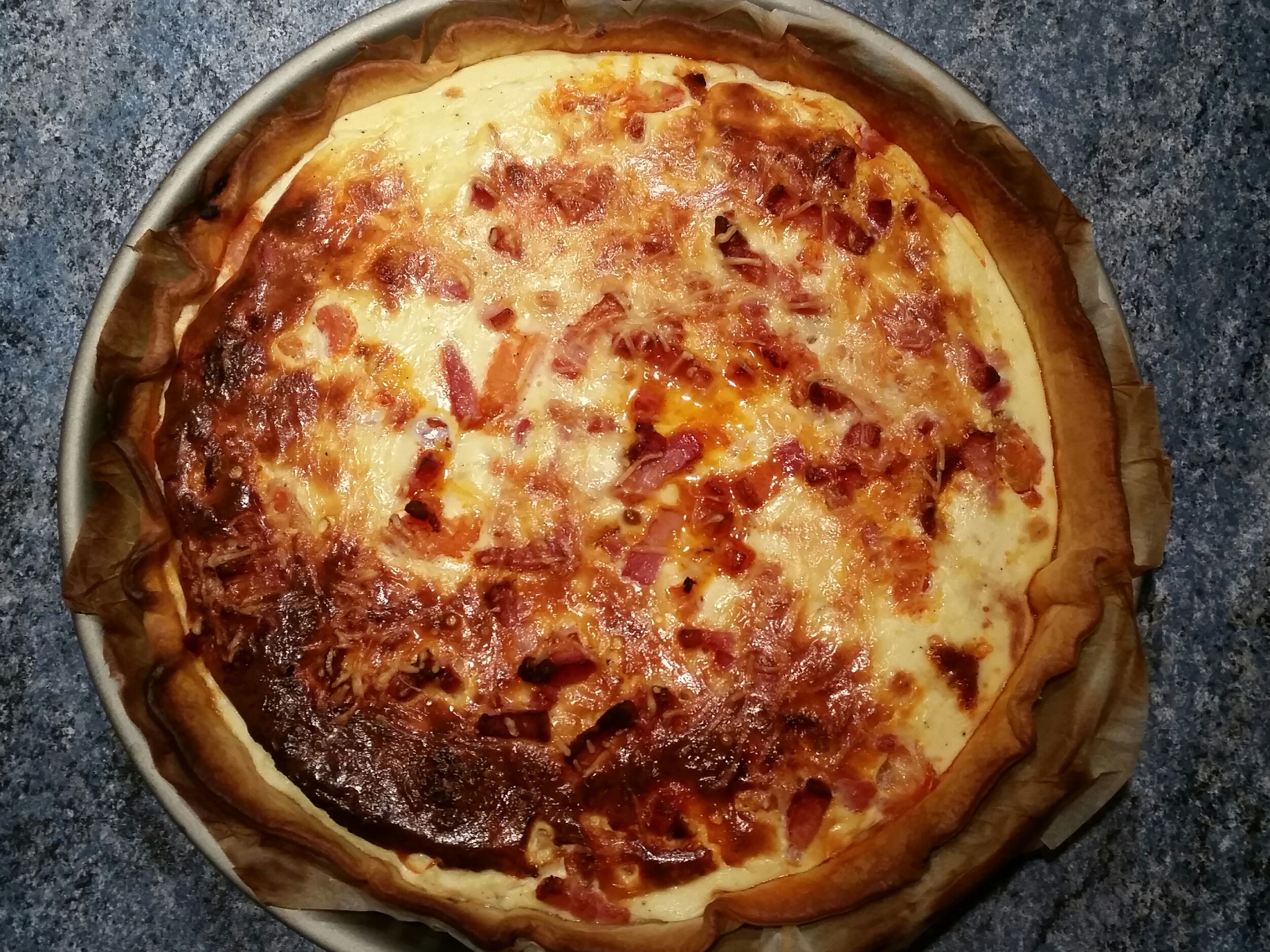 Quiche lardons chorizo emmental Recette de Quiche lardons chorizo emmental Marmiton