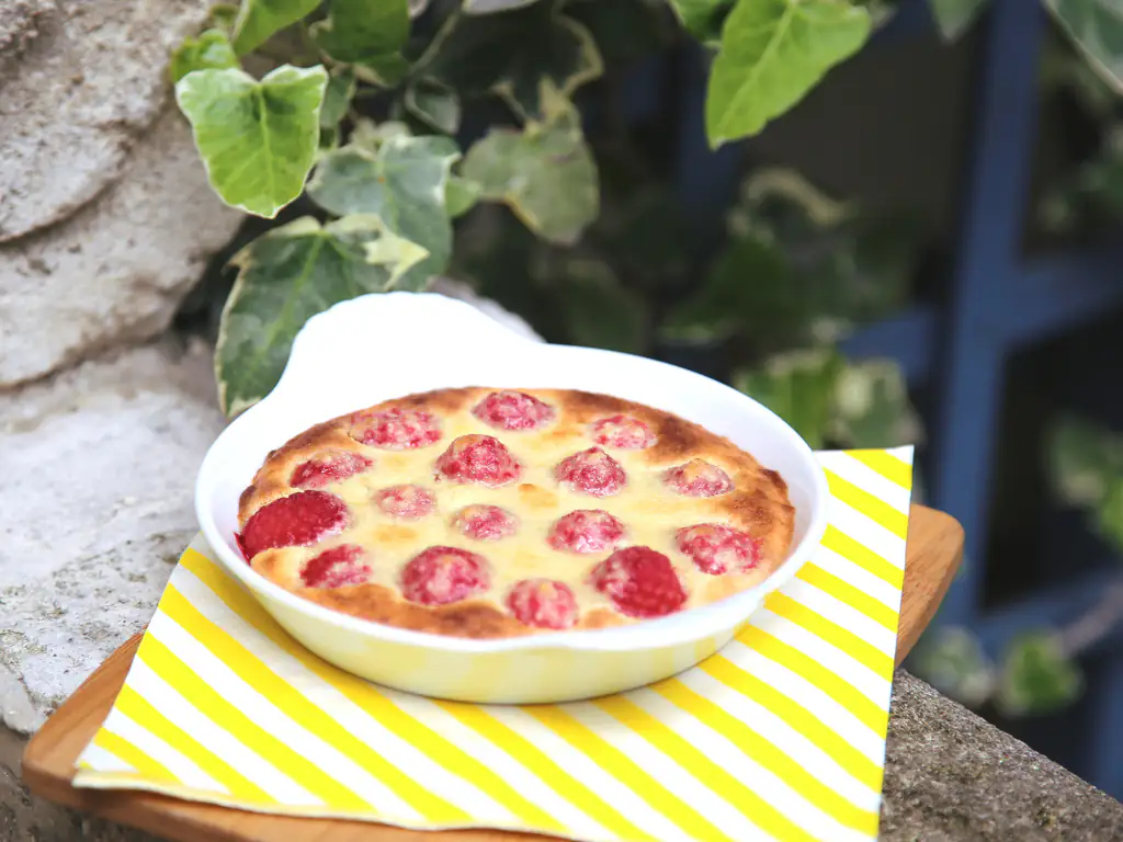 gratin de framboises à la crème d'amandes