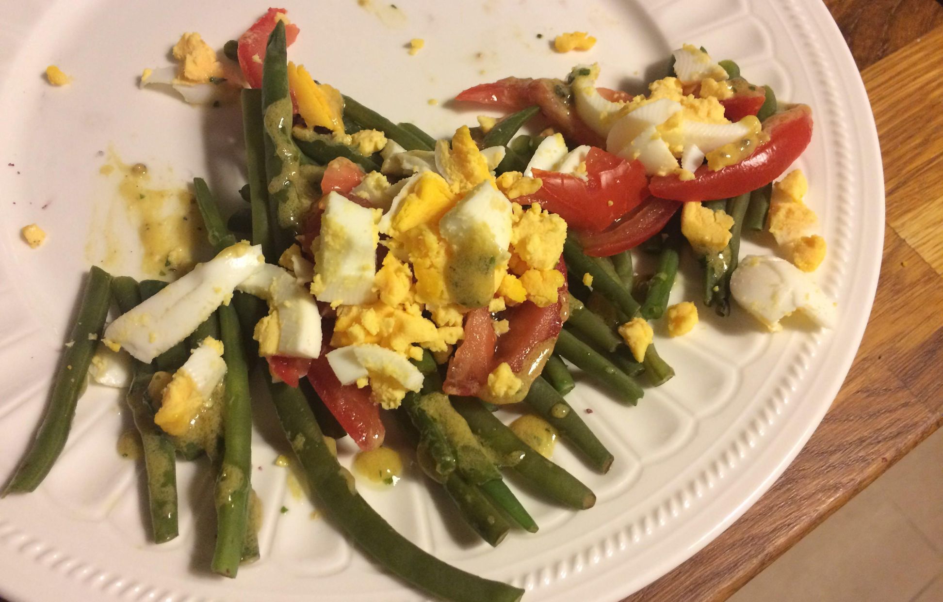 Haricots verts vinaigrette aux oeufs durs Recette de Haricots verts vinaigrette aux oeufs durs
