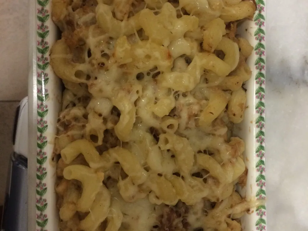 gratin de pâtes au thon et au maïs