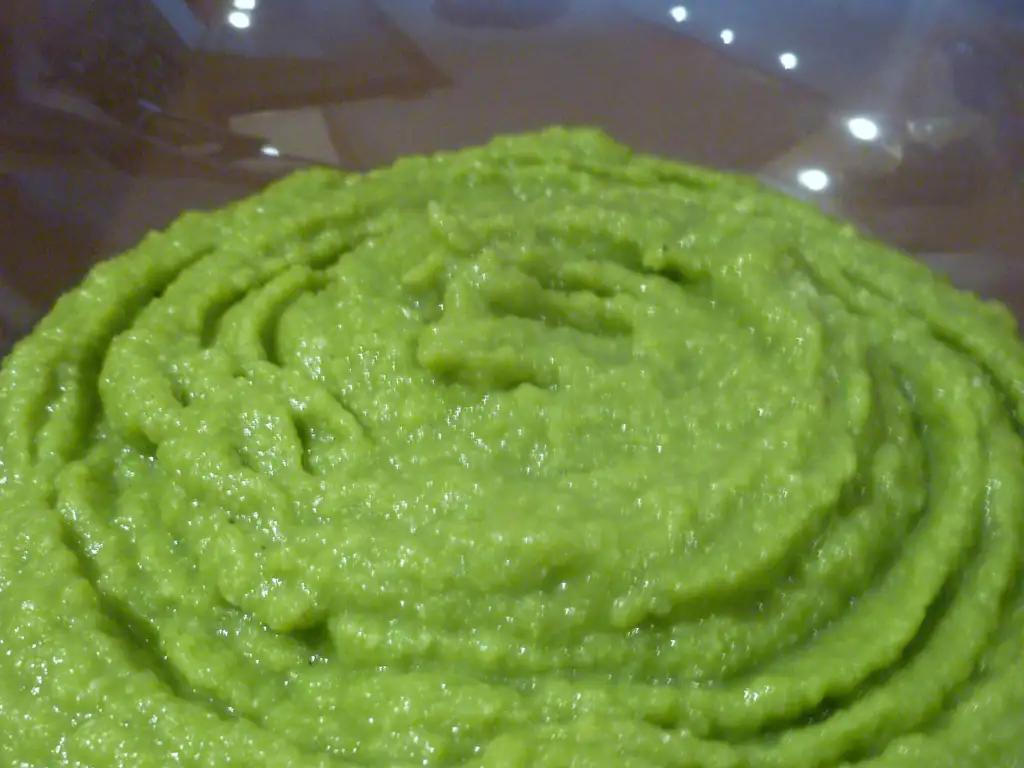 purée de haricots verts frais