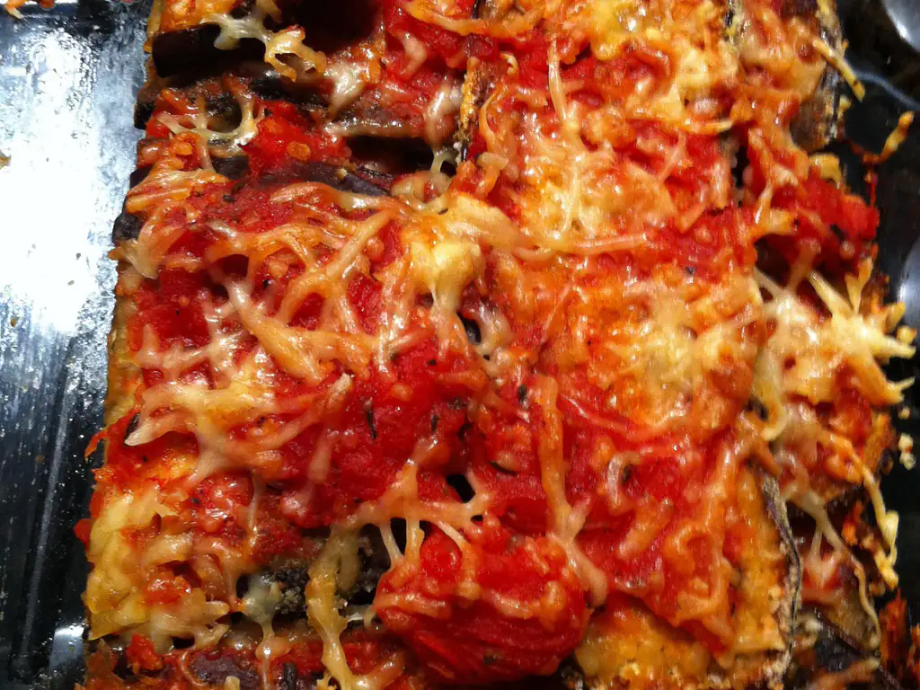 tian d'aubergine panée au fromage