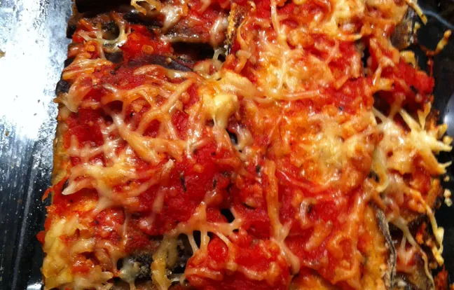 tian d'aubergine panée au fromage