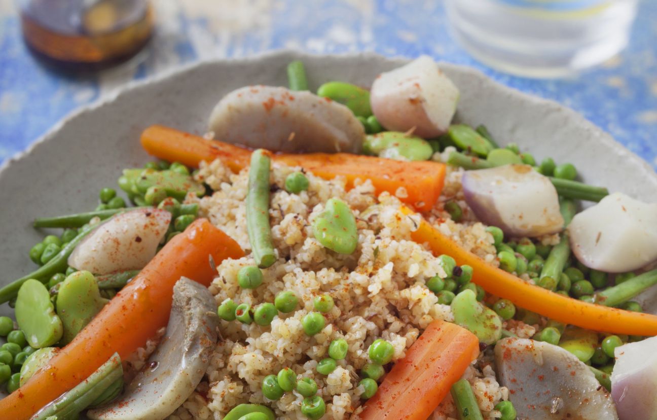 Couscous de printemps (semoule aux petits légumes) Recette de