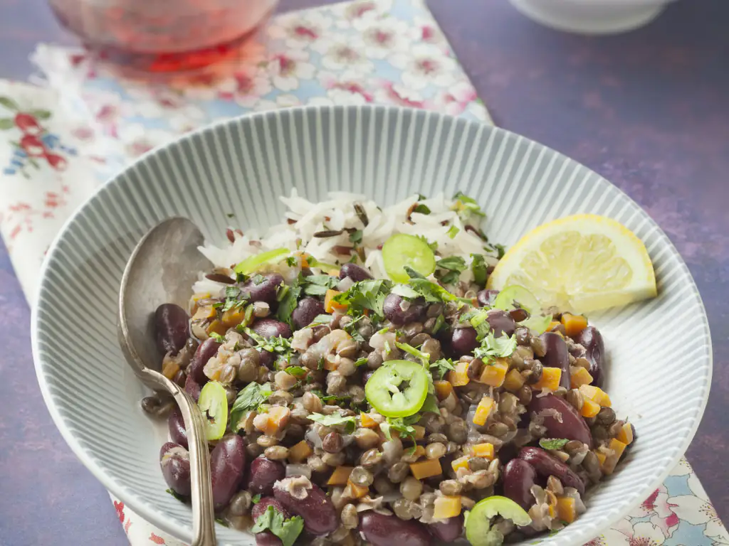 lentilles et haricots rouges à l'indienne