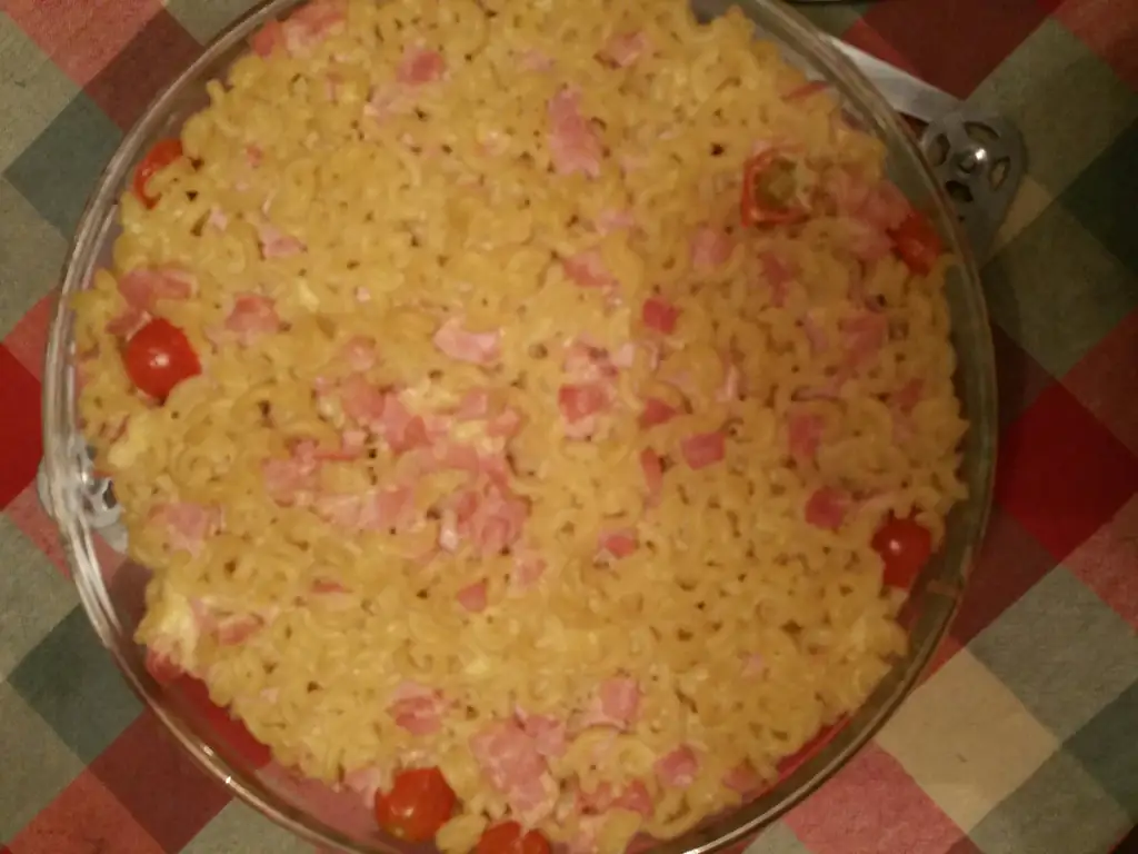 gâteau de pâtes au jambon