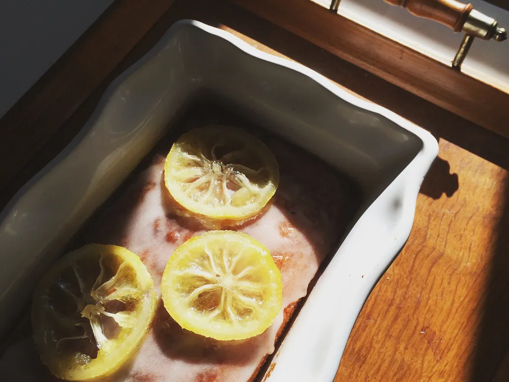cake glacé au citron et au miel