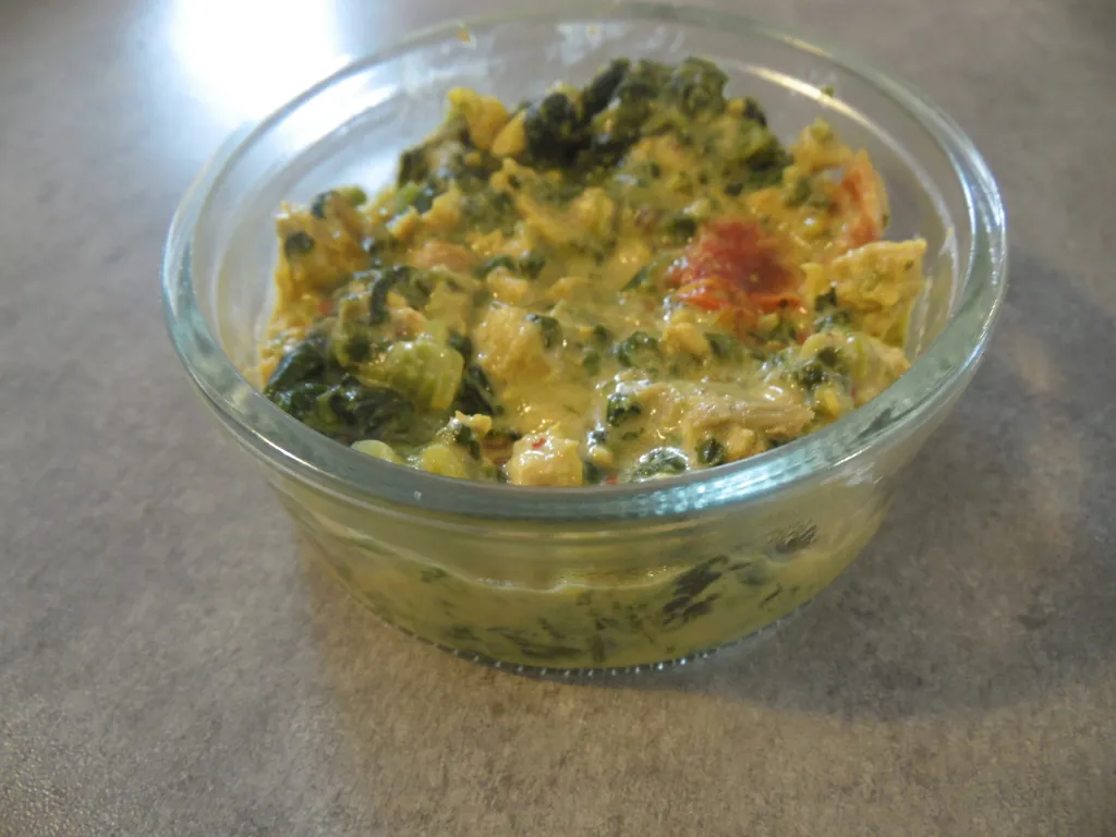poulet au curry et épinards