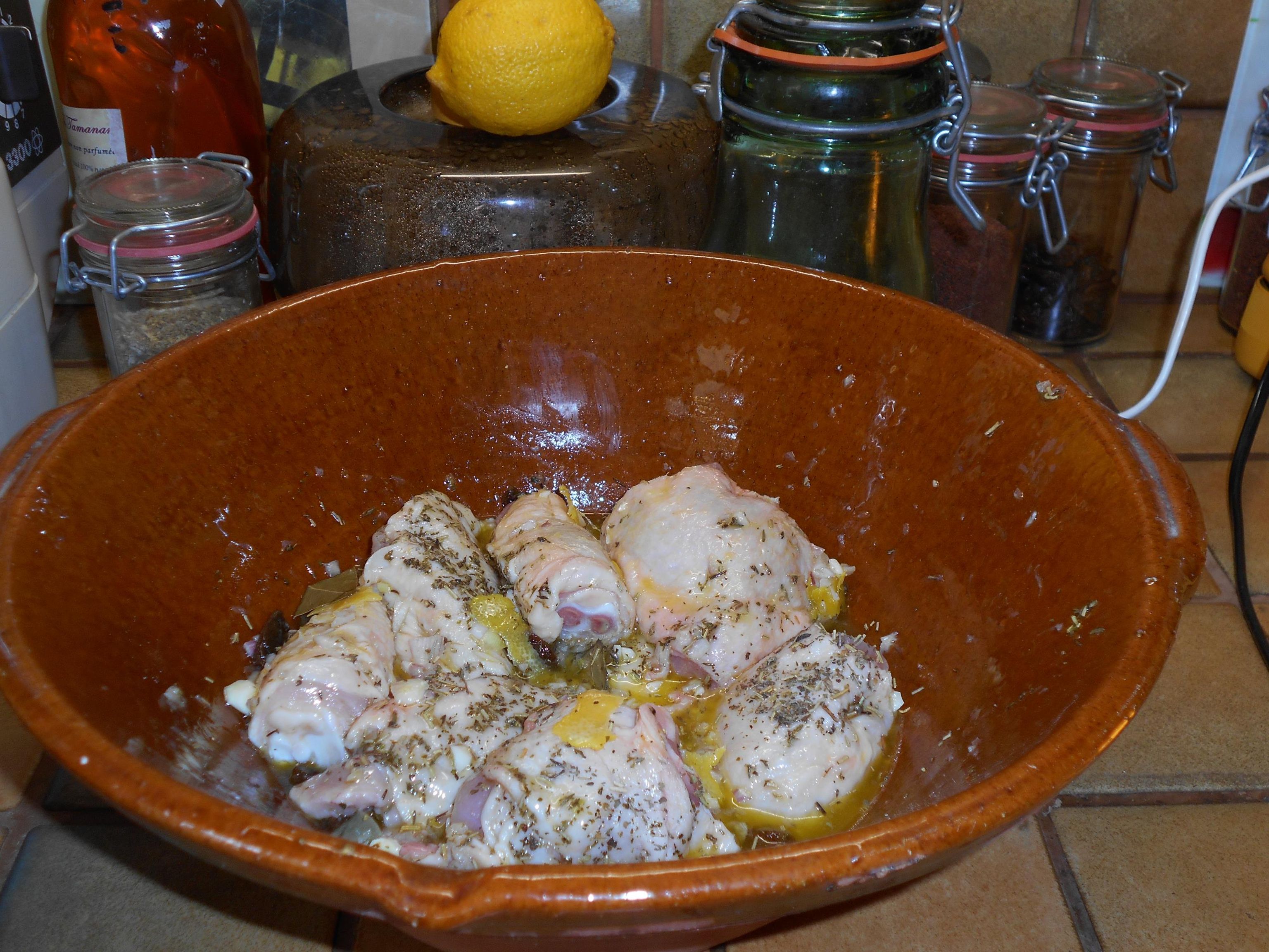 cuisses de poulet, marinade citron : Recette de cuisses de poulet