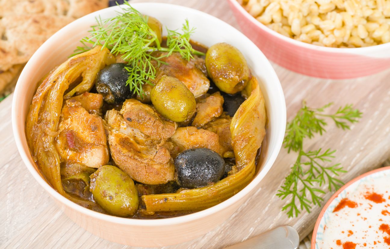 Tajine de poulet olives citrons Recette de Tajine de poulet olives