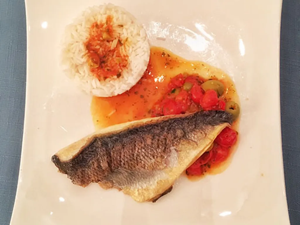 dorade sauce vinaigrette tomates et olives