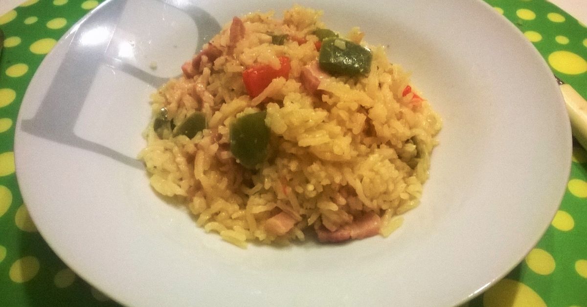 Risotto aux lardons et aux poivrons recette de Risotto aux lardons et