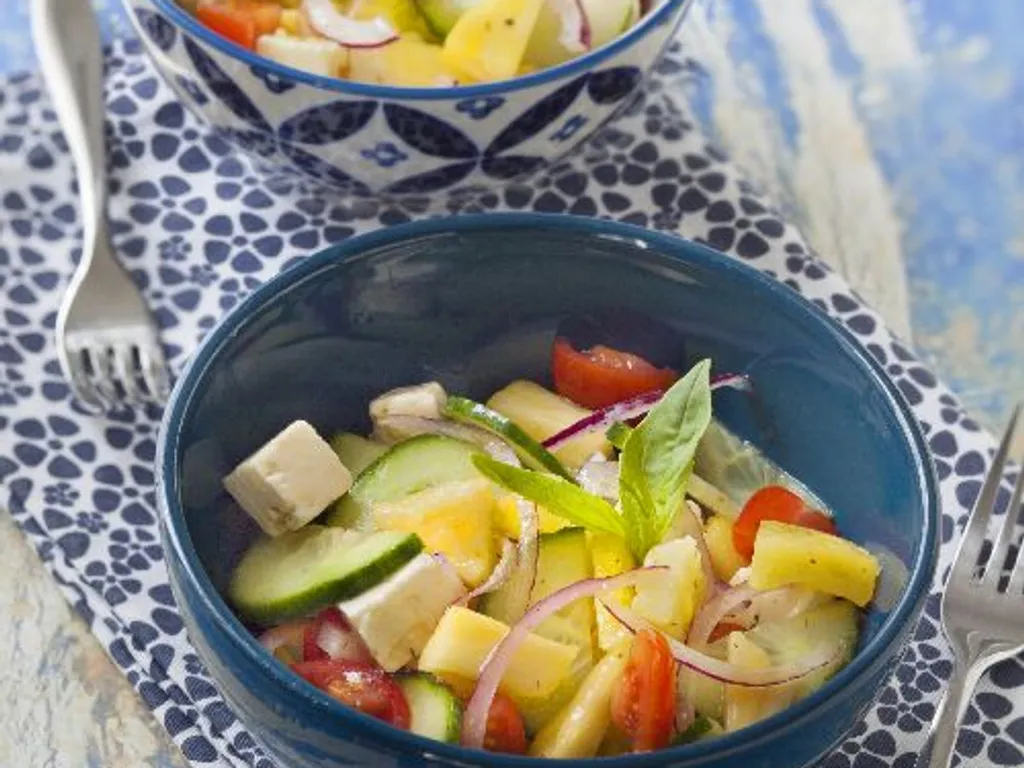 salade de feta et ananas frais