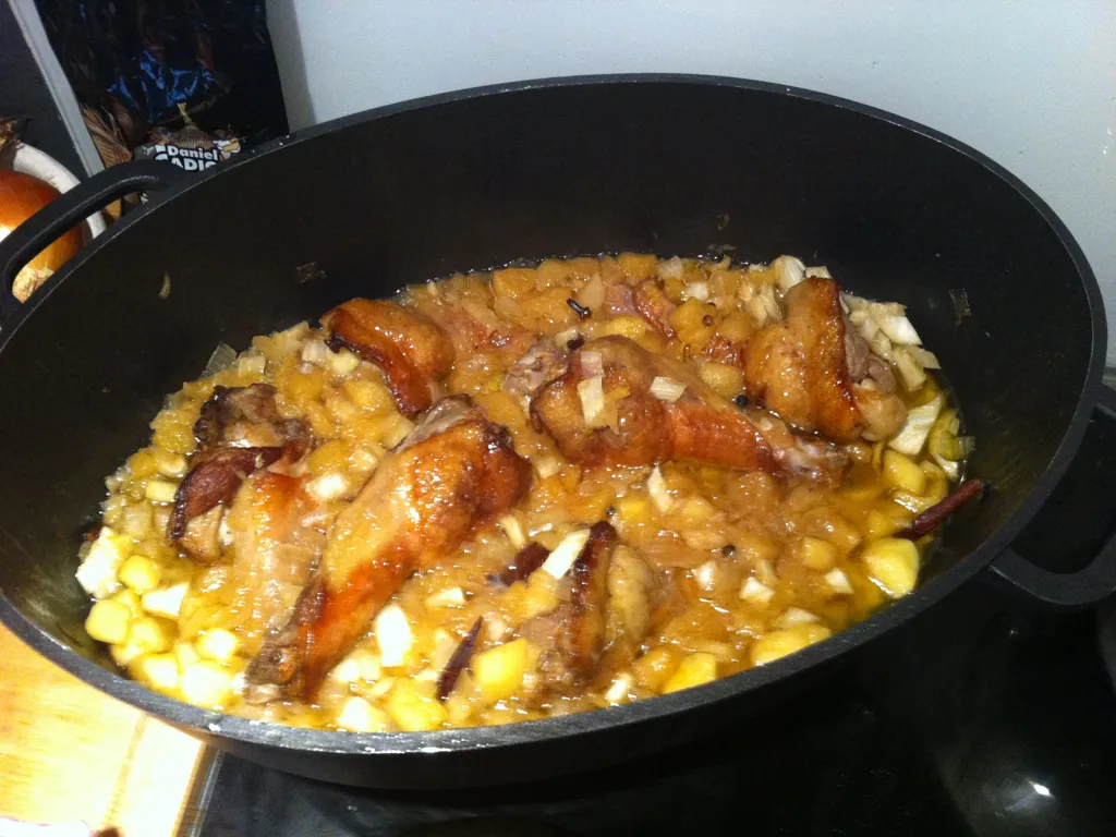 manchons de canard, pomme et fenouil