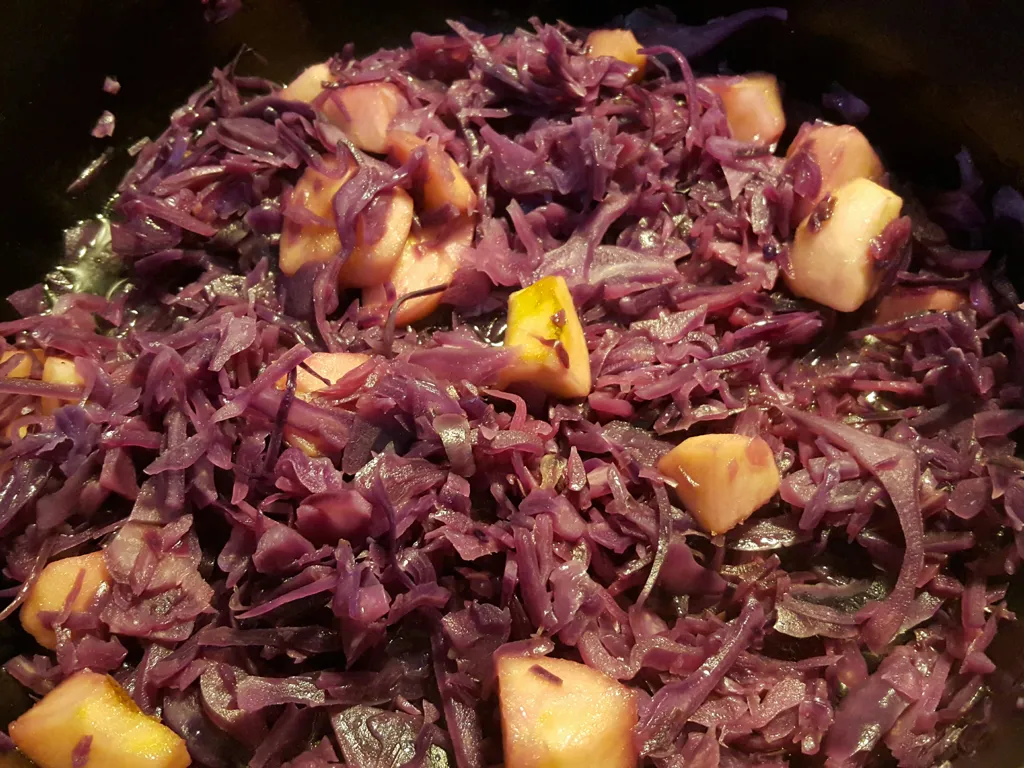 compotée de chou rouge aux pommes