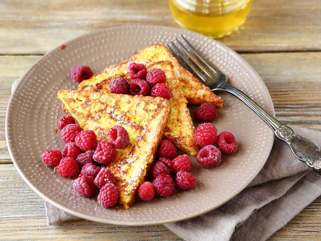 pain perdu aux framboises - recette pain perdu cyril lignac