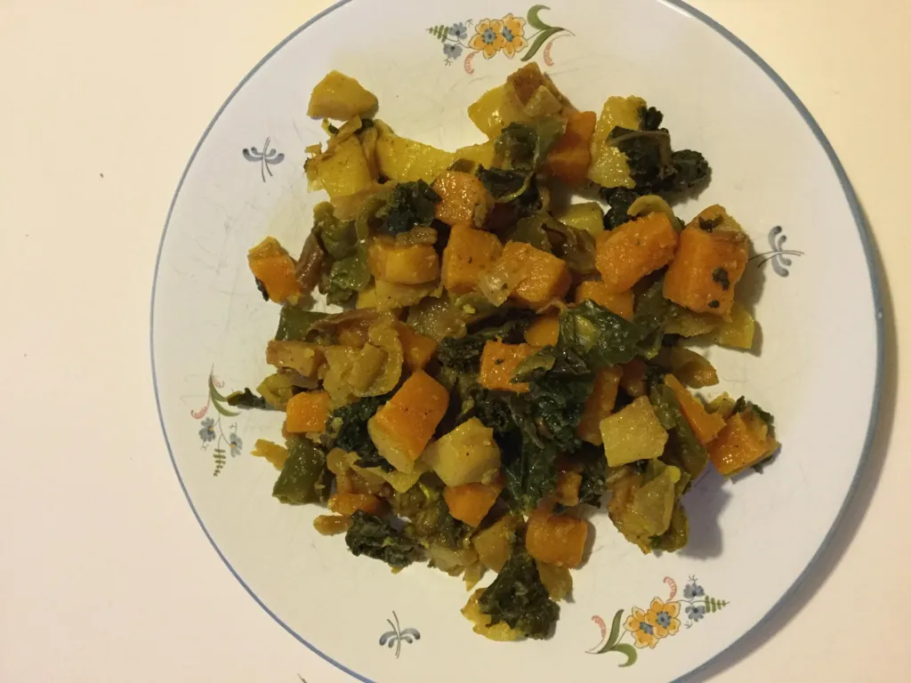 légumes poêlés au chou kale
