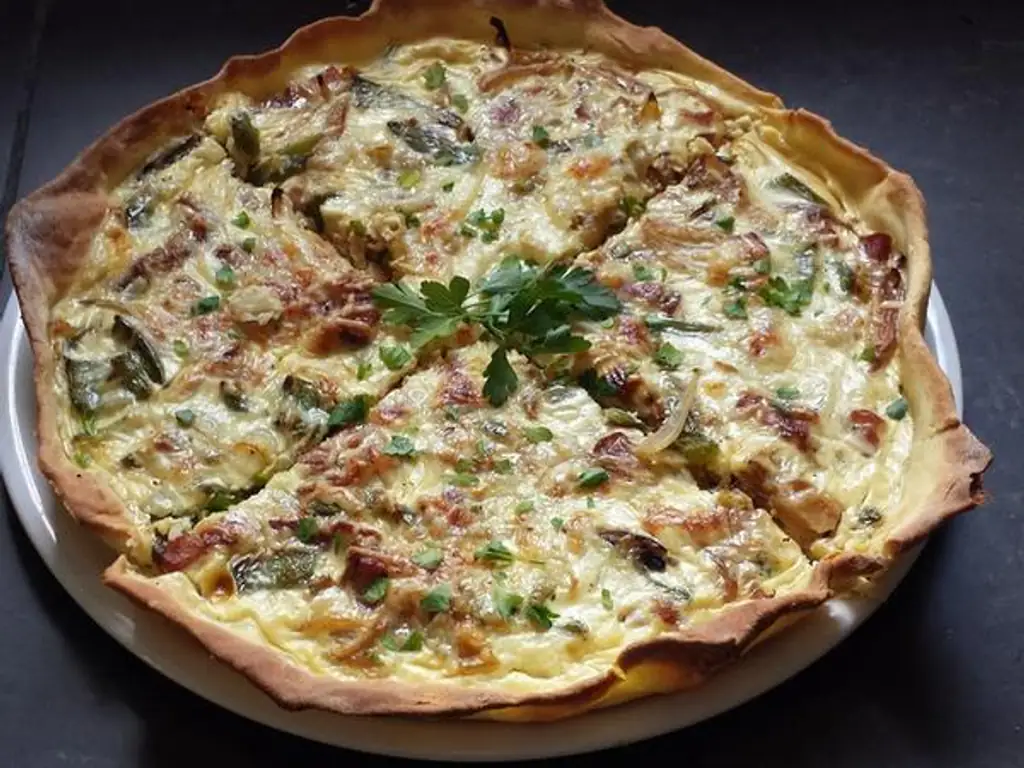 quiche aux lardons oignons et poivrons