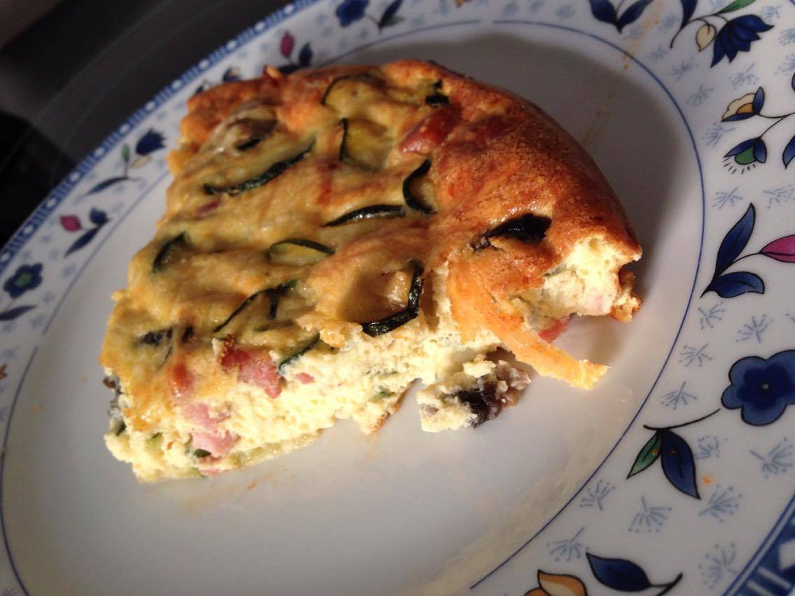 Flan aux courgettes, champignons et lardons Recette de Flan aux