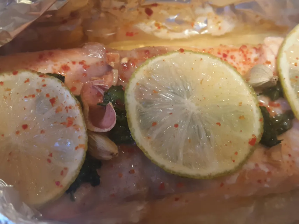 saumon en papillote sucré salé au citron vert