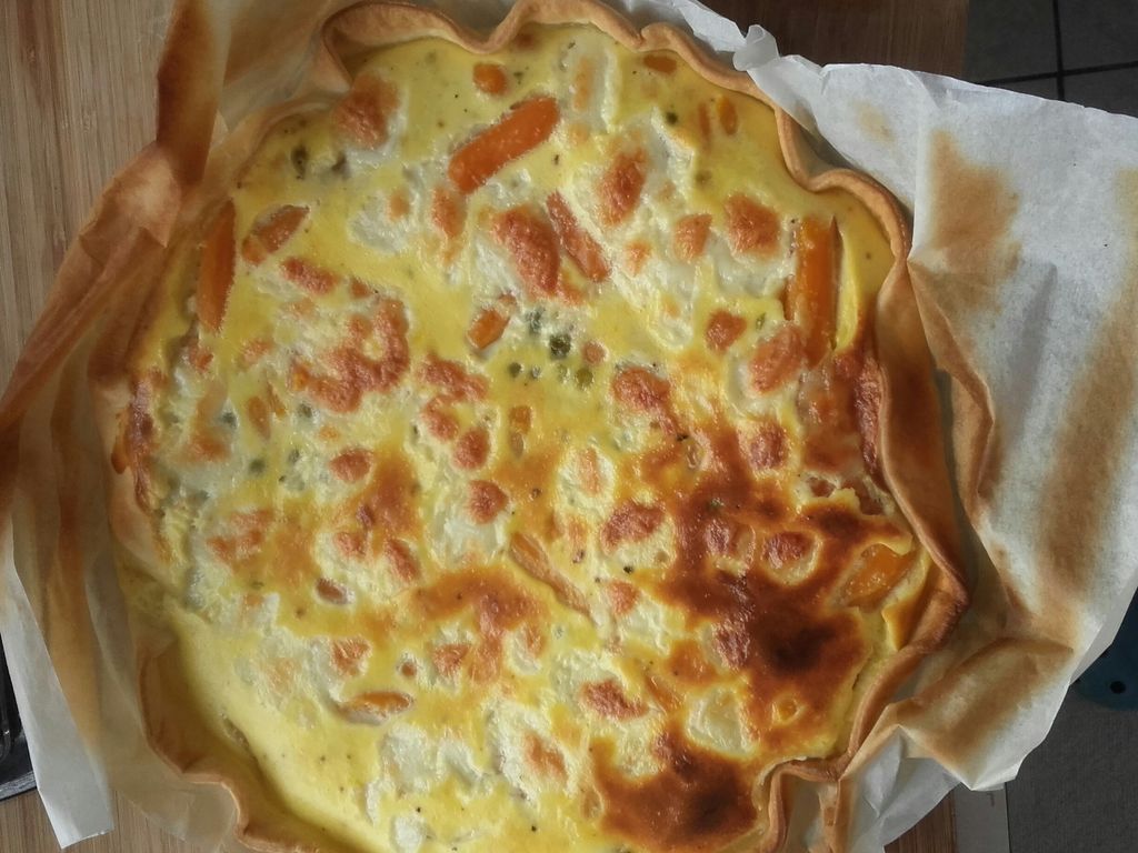 tarte petit pois carotte lardon