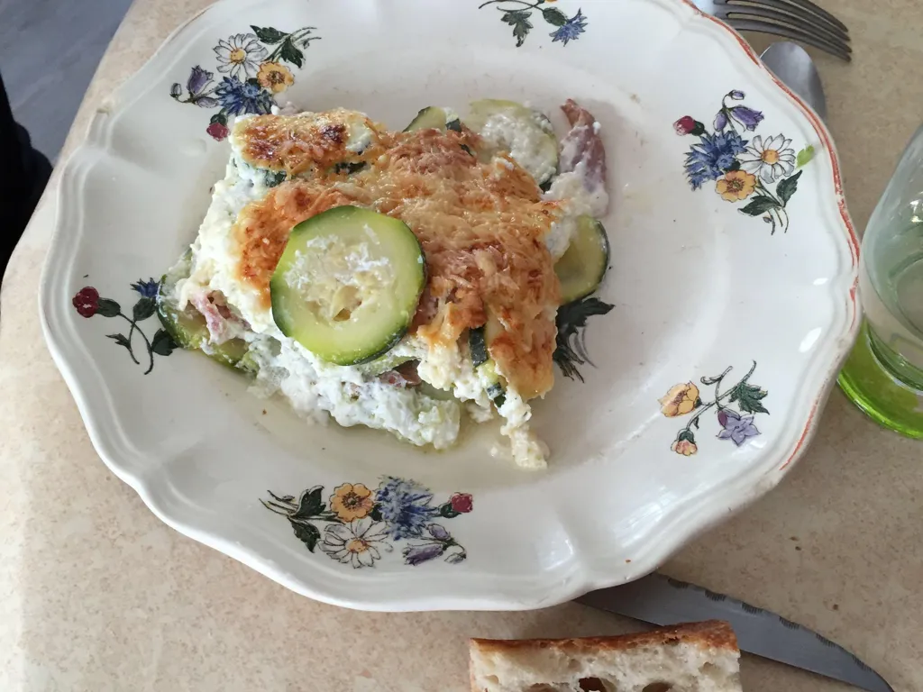 gratin de ravioles jambon courgettes