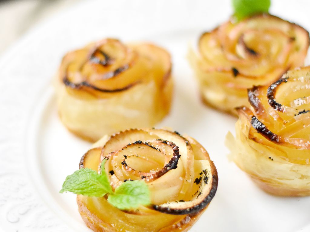 Apple roses en pâte filo : Recette de Apple roses en pâte filo