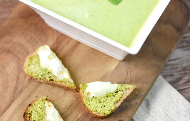 veloute petit pois menthe chevre